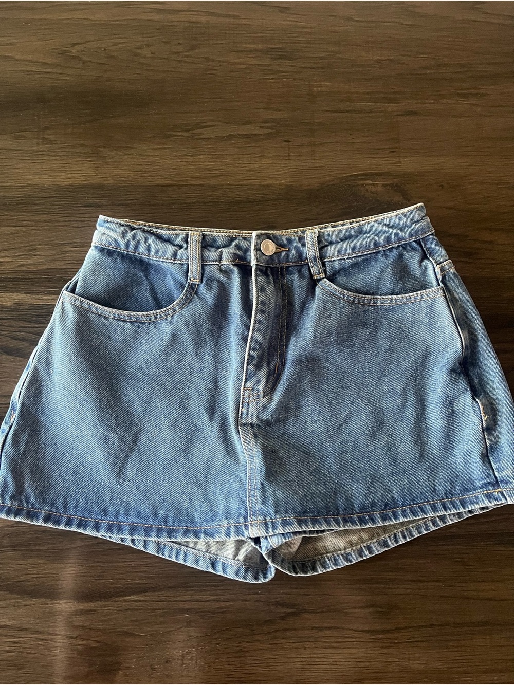 Missguided Light Blue Denim Skort